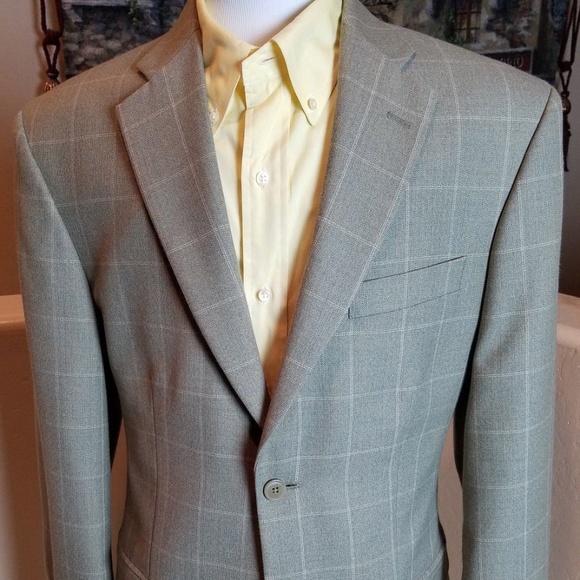 Haggar Other - Haggar Wool Blend Sportcoat Windowpane 2 Button